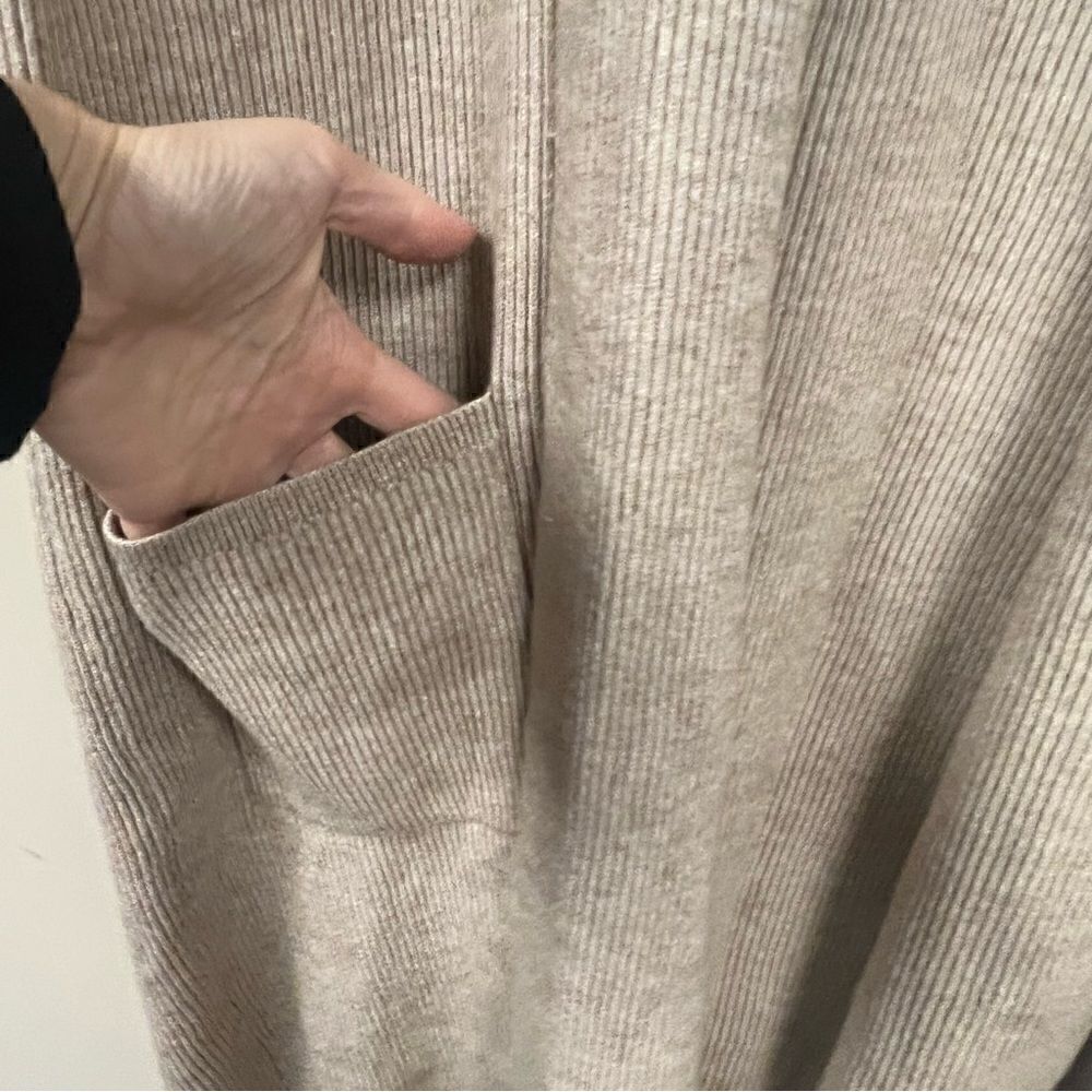 Kerisma longline cardigan light brown oatmeal Sz S/M - Picture 3 of 7